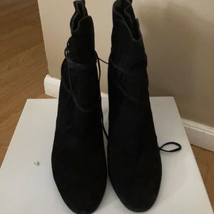 Calvin Klein suede ankle bootie